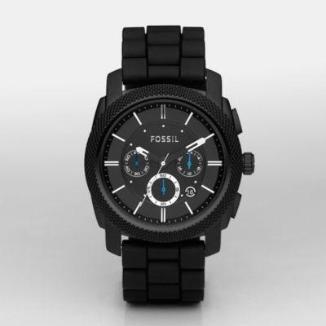 Sat Fossil Machine Silicone Watch Black | Svet Satova