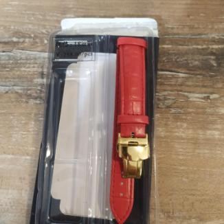 Oprema 18mm crveni kozni kajs sa butterfly kopcom Kozni kajs | Svet Satova